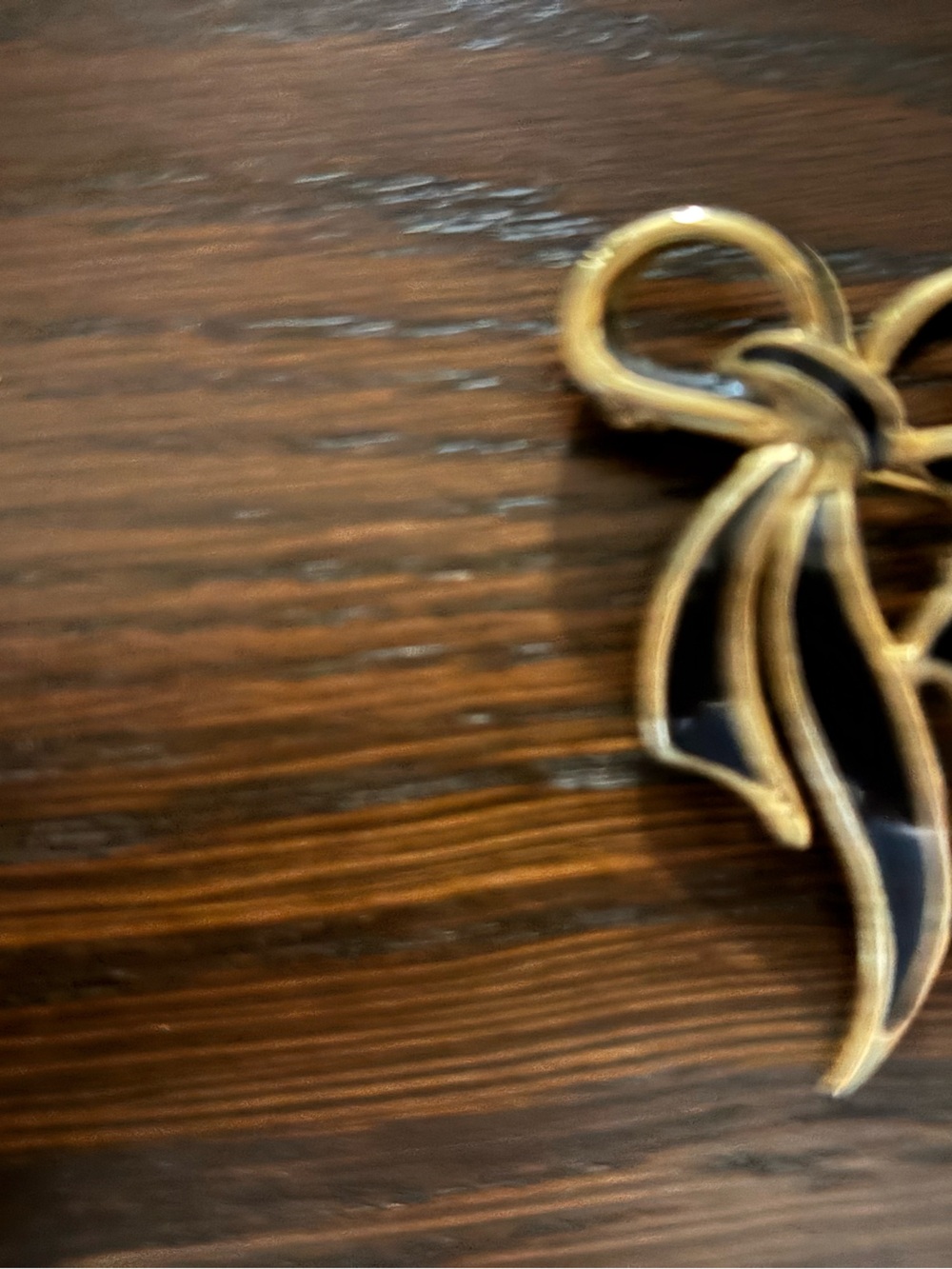 Gold and Black Bow Accent Ornament - Unbranded Home Accent
